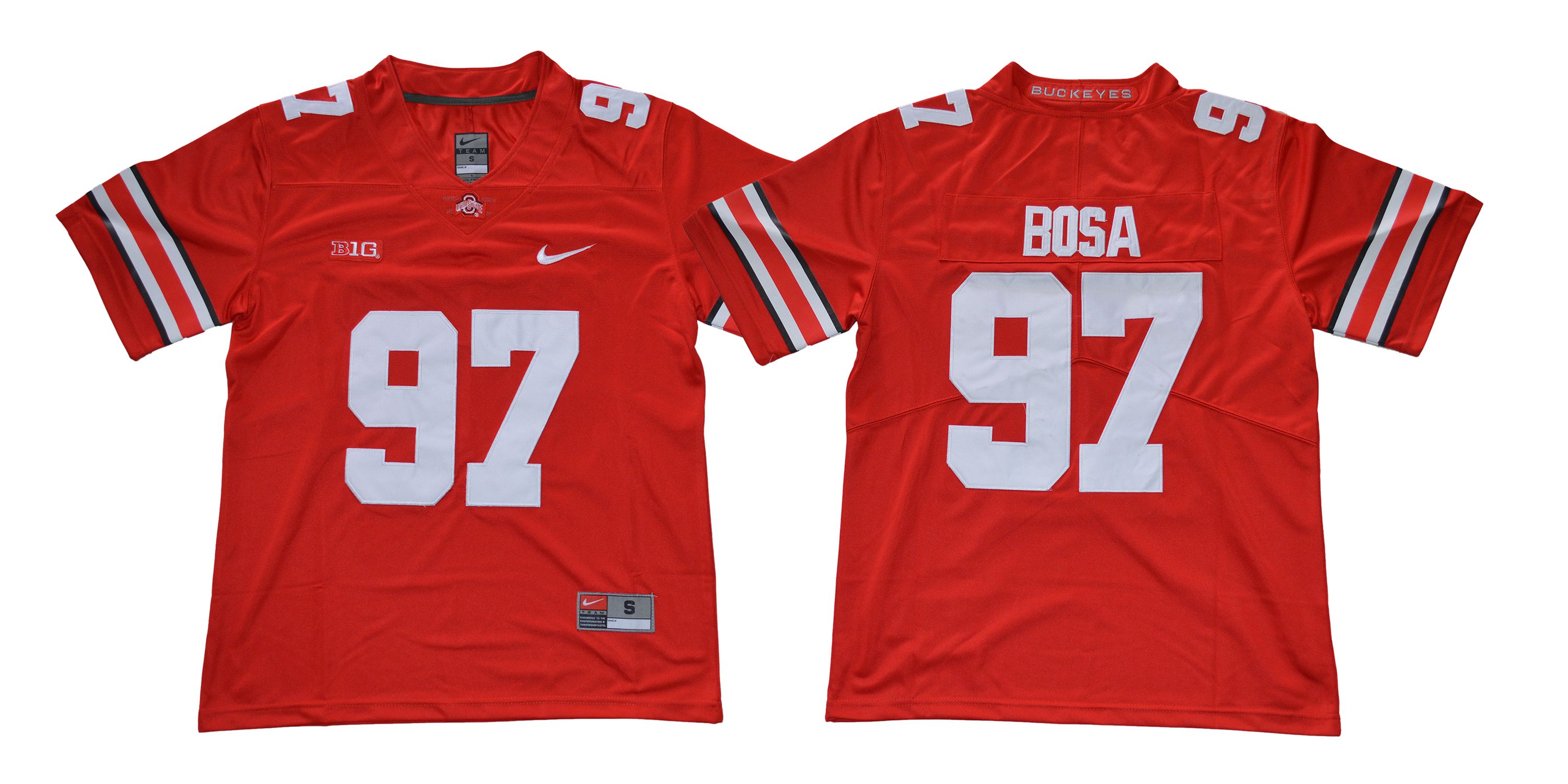 Men Ohio State Buckeyes 97 Bosa Red Nike NCAA Jerseys